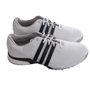 Adidas Tour360 Golf Shoes Mens 10.5 White Cleated Athletic Spike BOOST NWOB